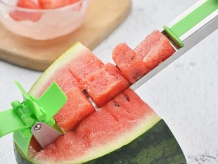 Windmill Watermelon Slicer & Cube Cutter – Stainless Steel Fruit Chopper Tool for Quick Juice Cubes