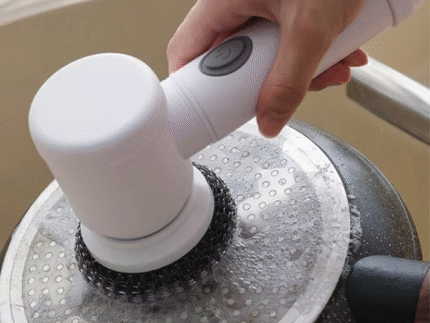 USB Rechargeable Multifunctional Electric Cleaning Brush – 5‑Piece Set for Dishwashing & Home Use